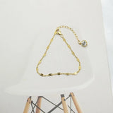 Dapped Oval Cable Chain Bracelet with CZ Stone Finish