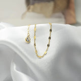 Dapped Oval Cable Chain Bracelet with CZ Stone Finish