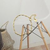 Delicate Cylinder Chain Bracelet with Adjustable Chain Disc