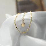 Delicate Cylinder Chain Bracelet with Adjustable Chain Disc