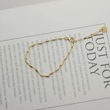 Delicate Cylinder Chain Bracelet with Adjustable Chain Disc