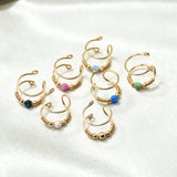 Domino Opal Ear Cuff Double Wire Wrap No Piercing Double Cuff