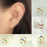 Domino Opal Ear Cuff Double Wire Wrap No Piercing Double Cuff