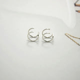 Domino Set of 2 Ear Cuffs Double Square Line Cuff Cartilage Jewelry