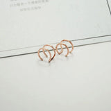 Domino Set of 2 Ear Cuffs Double Square Line Cuff Cartilage Jewelry