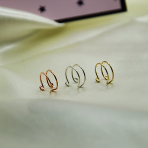 Domino Double Lines Clip Earrings No Piercing Ear Cuff