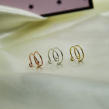 Domino Double Lines Clip Earrings No Piercing Ear Cuff