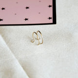 Domino Double Lines Clip Earrings No Piercing Ear Cuff