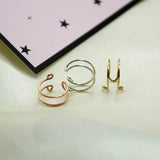 Domino Double Lines Clip Earrings No Piercing Ear Cuff
