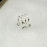 Domino Triple Lines Double Chain Ear Cuff Earrings