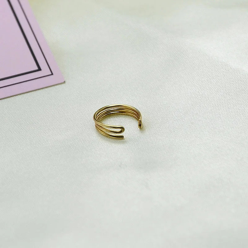 Domino Three Band Earcuff Minimalist No Piercing Women Jewelry Men Unisex Gift
