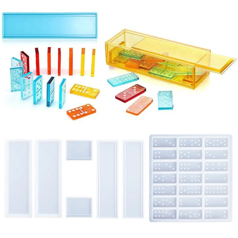 Dominoes Epoxy Resin Mold Domino Storage Box Silicone Mould