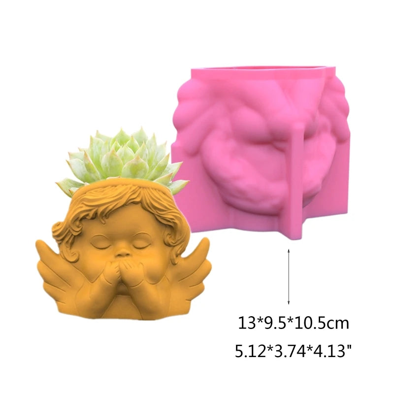 Angel Succulent Flower Pot Silicone Mold for DIY Crafts