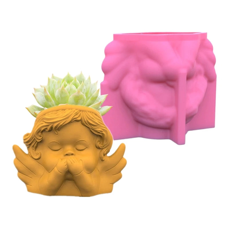 Angel Succulent Flower Pot Silicone Mold for DIY Crafts