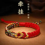 Red Hand Rope Couple Bracelet Hand-woven Retro Design