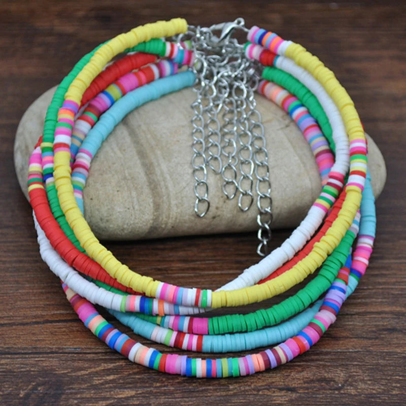 Bohemian Clay Anklet For Women Summer Beach Foot Jewelry