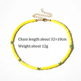 Colorful Clay Choker Necklace For Women Bohemian Adjustable Soft Pottery Collar