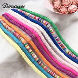 Colorful Clay Choker Necklace For Women Bohemian Adjustable Soft Pottery Collar