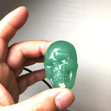 Jade Skull Pendant Drop Safety Amulet Necklace With Chain