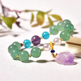 Dongling Jade Amethyst Bracelet Charm Jewelry 10MM