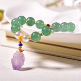 Dongling Jade Amethyst Bracelet Charm Jewelry 10MM