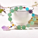 Dongling Jade Amethyst Bracelet Charm Jewelry 10MM