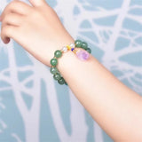 Dongling Jade Amethyst Bracelet Charm Jewelry 10MM