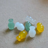 Yellow Agate Medium Hole Vase Back Cloud Earrings DIY Accessories