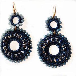Bohemia Crystal Bead Circle Earrings Girl Birthday Party Jewelry