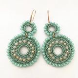 Bohemia Crystal Bead Circle Earrings Girl Birthday Party Jewelry