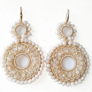Bohemia Crystal Bead Circle Earrings Girl Birthday Party Jewelry
