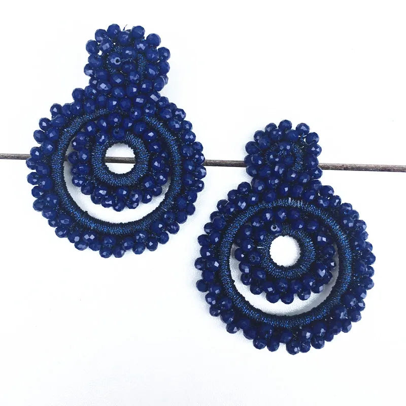 Dongmu Crystal Earrings Ladies Accessories - Christmas Colors