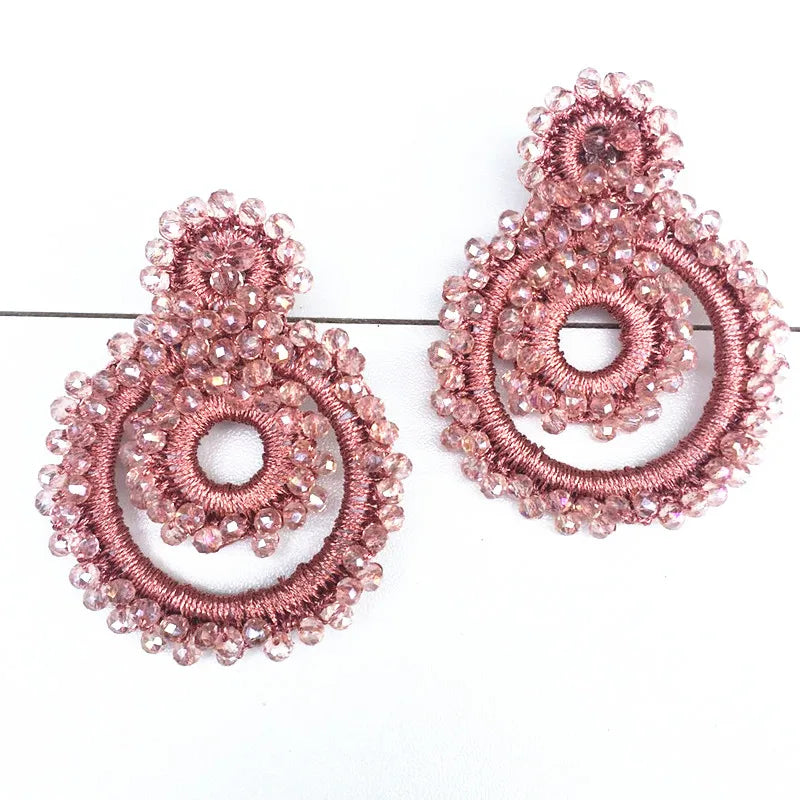 Dongmu Crystal Earrings Ladies Accessories - Christmas Colors
