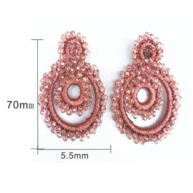 Dongmu Crystal Earrings Ladies Accessories - Christmas Colors