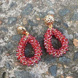 Dongmu Bohemian Crystal Earrings Woven Fine Jewelry Year Gift