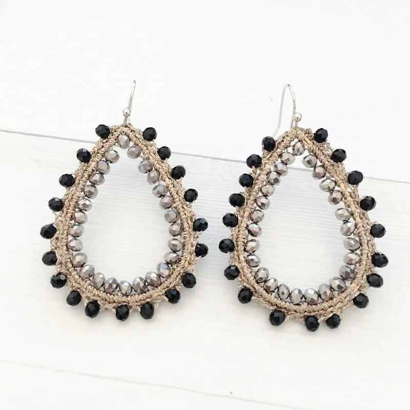 Baroque Style Crystal Drop Pendant Retro Earrings