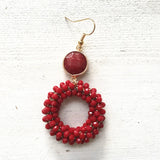 Bohemian Crystal Long Earrings - Large Woven Jewelry