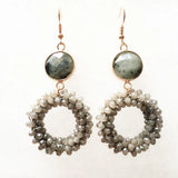 Bohemian Crystal Long Earrings - Large Woven Jewelry