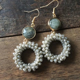 Bohemian Crystal Long Earrings - Large Woven Jewelry