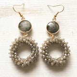 Bohemian Crystal Long Earrings - Large Woven Jewelry