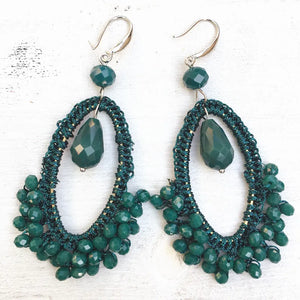 Dongmu Jewelry Bohemian Style Water Droplets Earrings Crystal Gift