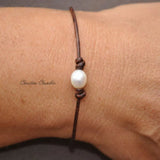 Bohemian Freshwater Pearl Leather Bracelet Classic Style Gift