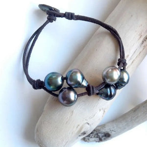 Bohemian Freshwater Pearl Leather Bracelet Classic Style Gift