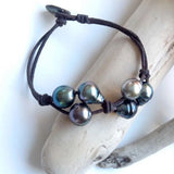 Bohemian Freshwater Pearl Leather Bracelet Classic Style Gift