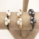 Bohemian Freshwater Pearl Leather Bracelet Classic Style Gift