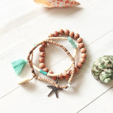 Boho Crystal Beads Charm Bracelet Four Leaf Clover Women's Bracelet