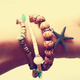 Boho Crystal Beads Charm Bracelet Four Leaf Clover Women's Bracelet