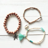Boho Crystal Beads Charm Bracelet Four Leaf Clover Women's Bracelet