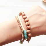 Boho Crystal Beads Charm Bracelet Four Leaf Clover Women's Bracelet