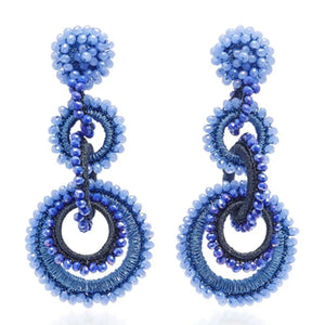 Bohemian Crystal Earrings Long Exaggerated Women's Accessories